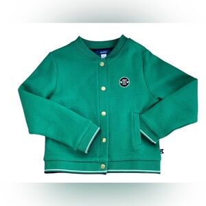 OKAIDI- PREPPY Girls green fleece campus sweater/jacket Kids- Unisex -Sz: 5 yrs